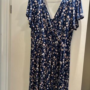 Kaileigh Navy Floral Midi Dress
